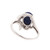 Blue Star Sapphire Diamond Cocktail Ring 14K W/Gold Oval Cabochon Gem Size 7.25