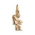 Sitting Man Pendant Charm 14K Yellow Gold 1.10" Estate