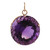 Estate Round Cut Amethyst Gemstone Pendant 14K Y/Gold Prong Basket Set 1.15"