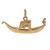 Gondola Boat Pendant Charm 18K Yellow Gold 0.80" Unisex Vintage Estate
