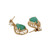 Green Chrysoprase Pearl Drop Dangle Earrings 14K Yellow Gold Filigree 1"