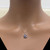 Diamond Flower Pendant Cable Chain Necklace 14K White Gold Blue Glass Accent 16"