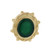 Carved Green Chalcedony Pendant Slider18K Yellow Gold Oval Gem 0.70" Estate