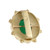 Carved Green Chalcedony Pendant Slider18K Yellow Gold Oval Gem 0.70" Estate