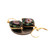 Enamel Flower Drop Dangle Earrings 14K Yellow Gold Lever Backs 1.35" Estate
