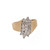 Cluster Diamond Cocktail Ring 14K Two-Tone Gold 1.00 CTW 3-Rows Size 7 Estate