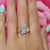 Cluster Diamond Cocktail Ring 14K Two-Tone Gold 1.00 CTW 3-Rows Size 7 Estate