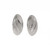 18K White Gold Half Hoop Earrings Grooved Design Unisex Estate 0.40"