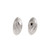 18K White Gold Half Hoop Earrings Grooved Design Unisex Estate 0.40"