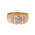 18K Tri-Tone Gold Band Ring Round Cubic Zirconia Gemstones Size 8.25 Estate