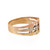 18K Tri-Tone Gold Band Ring Round Cubic Zirconia Gemstones Size 8.25 Estate