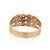 18K Tri-Tone Gold Band Ring Round Cubic Zirconia Gemstones Size 8.25 Estate
