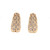 J Hoop Earrings 14K 2-Tone Gold Filigree Overlay Textured Gold Omega Backs 0.80"