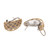 J Hoop Earrings 14K 2-Tone Gold Filigree Overlay Textured Gold Omega Backs 0.80"