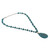 Turquoise Teardrop Pendant Turquoise Beaded Necklace Sterling Silver 20"