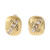 Diamond Square Earrings 18K Yellow Gold Ridged 1.00 CTW Omega Backs 0.75"