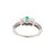 3-Stone Multi-Gemstone Diamond Ring 14K White Gold 1.17 CTW Size 7 Estate