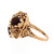 Filigree Garnet Gemstone Floral Statement Ring 14K Yellow Gold 6.60 TW Size 6.25