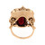 Filigree Garnet Gemstone Floral Statement Ring 14K Yellow Gold 6.60 TW Size 6.25