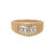 4-Stone Diamond Dome Ring 14K Two-Tone Gold Ridged 0.12 CTW Diamonds Size 7.5
