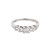 3-Stone Round Diamond Ring Baguette Accents 14K White Gold 0.97 CTW SZ 8.75