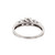 3-Stone Round Diamond Ring Baguette Accents 14K White Gold 0.97 CTW SZ 8.75