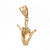 I Love You Hand Sign Pendant Charm 14K Yellow Gold 3D 1" Unisex Estate
