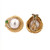 Mabe Pearl Diamond Tourmaline Earrings 18K 2-Tone Gold 0.67 TW 0.85" Omega Backs