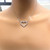 Open Heart Diamond Pendant Necklace 18K White Gold Wheat Chain 2.00 CTW 16.25"