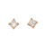 Princess Cut Diamond Stud Earrings 14K Yellow Gold 0.50 TW 4mm Screw Back Estate