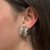 Chocolate Diamond Hoop Earrings 18K White Gold 5.00 TW Omega Backs 0.85" Estate
