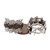 Chocolate Diamond Hoop Earrings 18K White Gold 5.00 TW Omega Backs 0.85" Estate