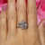 Vintage Cocktail Floral Diamond Ring 14K White Gold 0.43 CTW Size 7.75 Estate