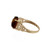 Solitaire Tiger's Eye Gemstone Filigree Ring 10K Yellow Gold Size 7.25 Estate