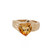 Heart Shape Citrine Gemstone Cocktail Ring 10K Yellow Gold 3.10 CTW Gem SZ 6.25