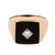 Men's Black Onyx Diamond Signet Ring 10K Yellow Gold Size 8.5 Estate