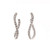 Inside Out Diamond Oval Hoop Earrings 14K White Gold 0.70 CTW Curved Swirl 1.10"