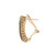 3-Row Diamond J Hoop Earrings 14K Yellow Gold 1.33 CTW Omega Backs 0.65" Estate