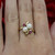 Freshwater Pearl Ruby Bypass Ring 14K Yellow Gold Swirl Design Size 4.75 Vintage