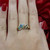 Opal Inlay Diamond Bypass Ring 14K Yellow Gold Channel Set Size 7.5 Estate