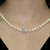 Estate Freshwater Pearl Necklace 14K White Gold Filigree Flower Slide Clasp 30"