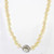Estate Freshwater Pearl Necklace 14K White Gold Filigree Flower Slide Clasp 30"