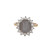 Cabochon Sapphire Diamond Halo Ring 14/18K Two-Tone Gold SZ 4.5 Vintage Estate