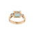 Aquamarine Diamond Cocktail Ring 14K Yellow Gold 4.11 CTW Size 8.75 Estate