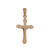 Religious Cross Crucifix Pendant Charm 14K Two-Tone Gold 1" Unisex Estate