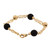 Milros Twisted Bracelet With 18K Yellow Gold & Black Beads Italy 7.75"