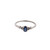 Sapphire Solitaire Diamond Heart Accent Ring 10K White Gold 0.37 CTW SZ 7.25