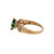 Solitaire Green Emerald Diamond Accent Cocktail Ring 14K Yellow Gold Size 8