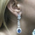 GIA Blue Sapphire Halo Diamond Floral Earrings Platinum 14K White Gold 16.81 TW