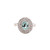 Pariba Tourmaline Diamond Halo Ring 14K White Gold 2.50CTW Size 6.5 Estate